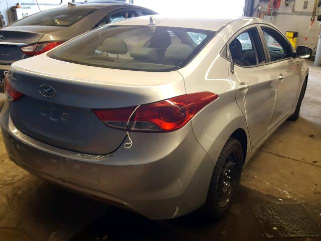 5NPDH4AE2DH180036 - 2013 HYUNDAI ELANTRA GL SILVER photo 4