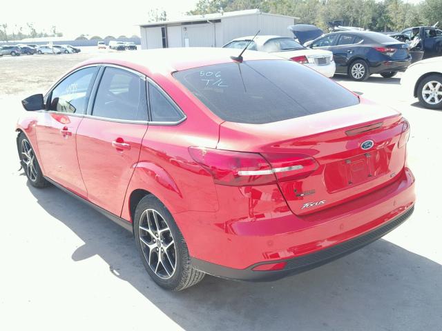 1FADP3H24HL282325 - 2017 FORD FOCUS SEL RED photo 3