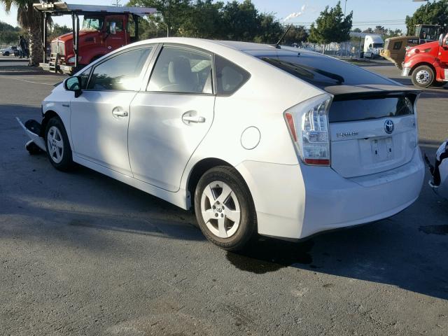 JTDKN3DU7A0130139 - 2010 TOYOTA PRIUS WHITE photo 3