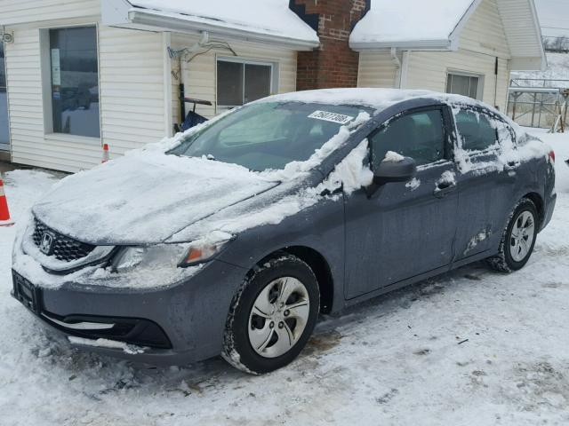 19XFB2F56DE036128 - 2013 HONDA CIVIC LX GRAY photo 2