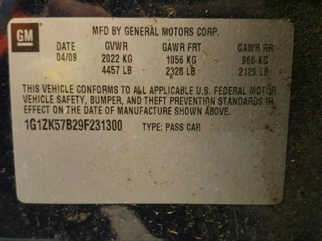 1G1ZK57B29F231300 - 2009 CHEVROLET MALIBU LTZ 蓝色 照片 10