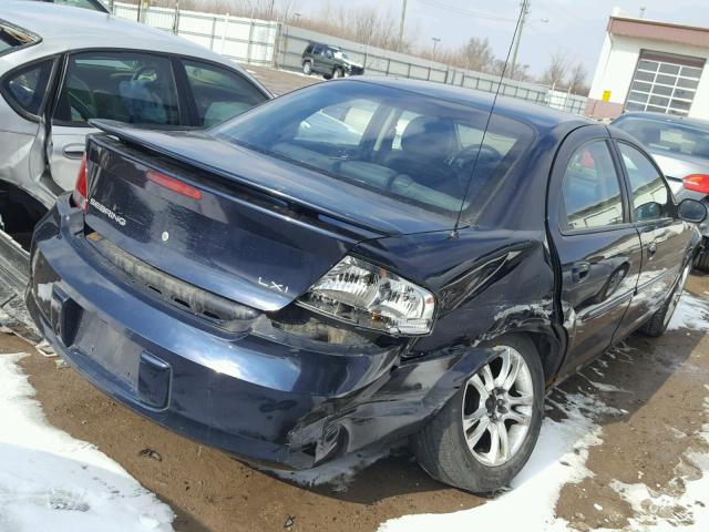 1C3EL56U51N701405 - 2001 CHRYSLER SEBRING LX BLUE photo 4