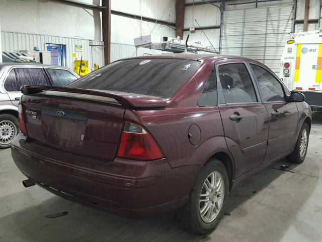 1FAFP34N67W267136 - 2007 FORD FOCUS ZX4 MAROON photo 4