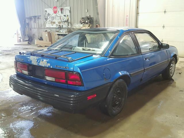 1G1JC1441P7126182 - 1993 CHEVROLET CAVALIER V BLUE photo 4