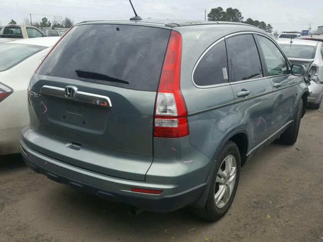 5J6RE3H74BL021554 - 2011 HONDA CR-V EXL GREEN photo 4