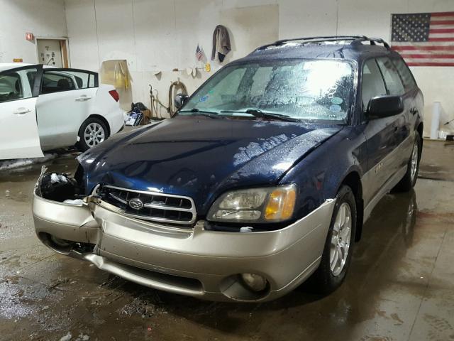 4S3BH675127663089 - 2002 SUBARU LEGACY OUT BLUE photo 2