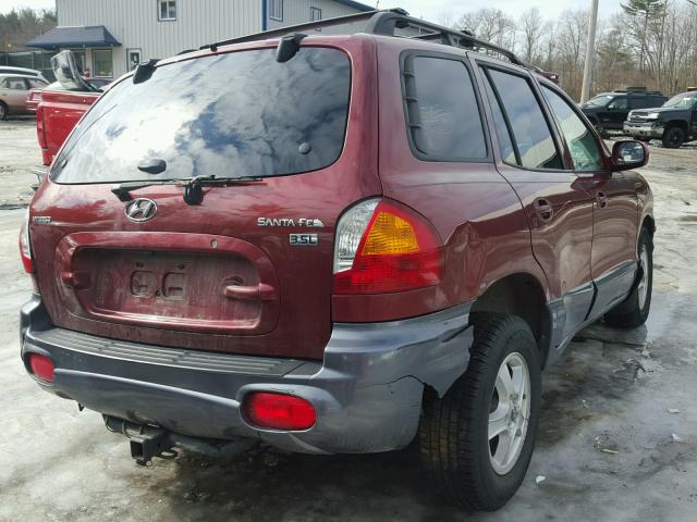 KM8SC13E84U704745 - 2004 HYUNDAI SANTA FE G RED photo 4