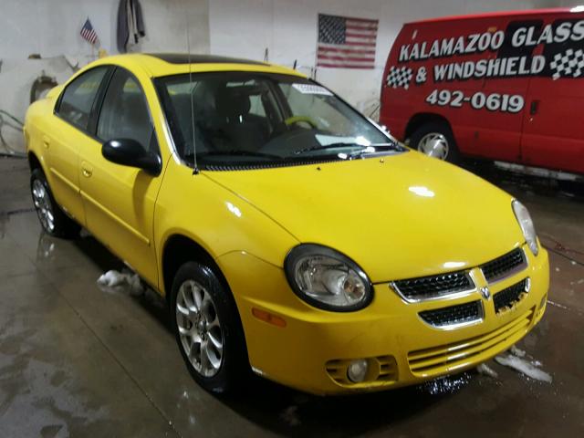 1B3ES56C94D552126 - 2004 DODGE NEON SXT YELLOW photo 1