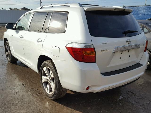 JTEDS42A682039552 - 2008 TOYOTA HIGHLANDER WHITE photo 3