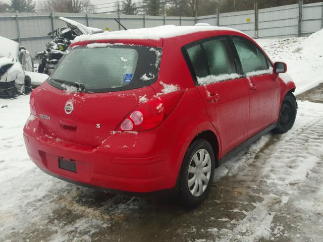 3N1BC13E07L456366 - 2007 NISSAN VERSA S RED photo 4