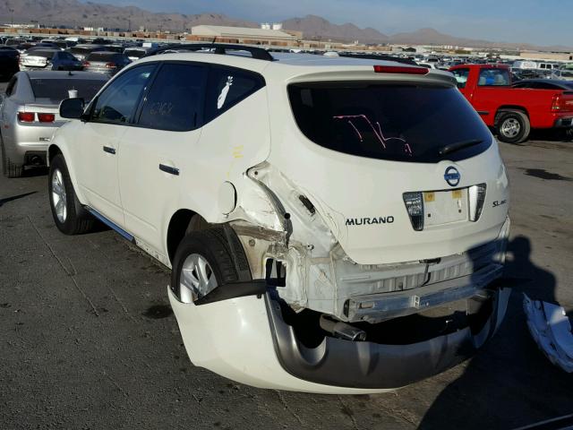 JN8AZ08W87W664352 - 2007 NISSAN MURANO SL WHITE photo 3