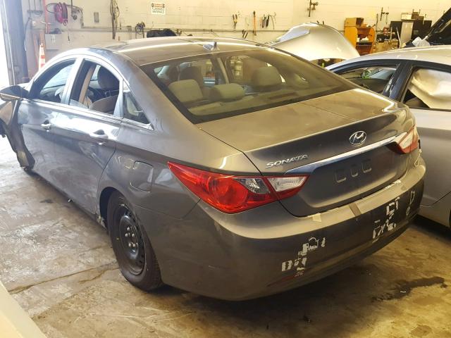 5NPEB4ACXDH605149 - 2013 HYUNDAI SONATA GLS GRAY photo 3