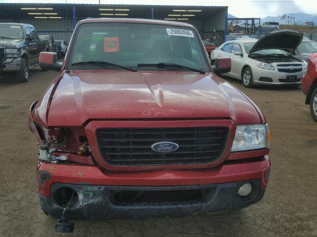 1FTYR44E29PA56323 - 2009 FORD RANGER SUP RED photo 10