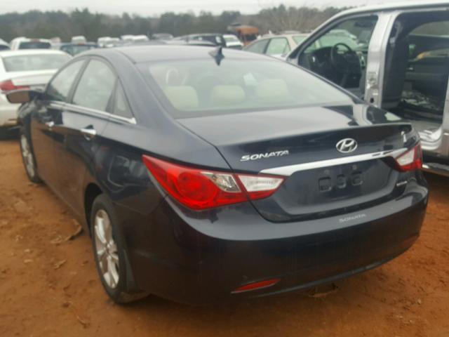 5NPEC4AC8BH177768 - 2011 HYUNDAI SONATA SE BLUE photo 3