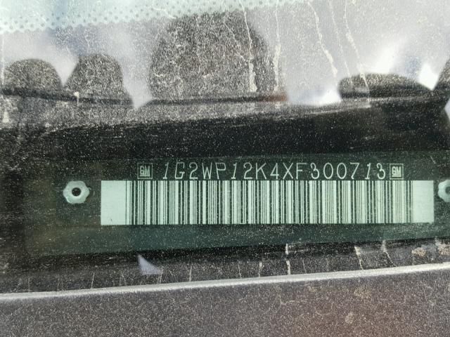 1G2WP12K4XF300713 - 1999 PONTIAC GRAND PRIX BLACK photo 10