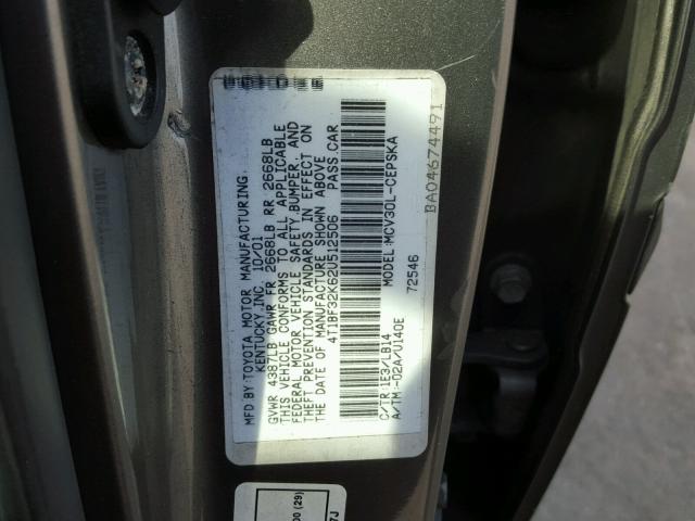 4T1BF32K62U512506 - 2002 TOYOTA CAMRY LE GRAY photo 10