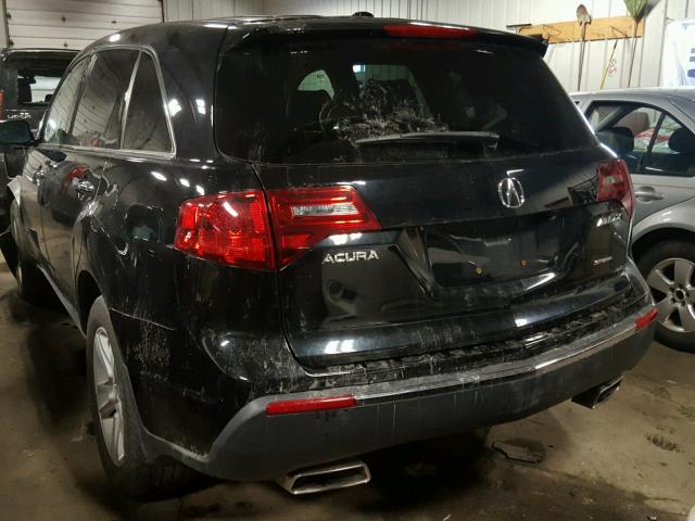 2HNYD2H44BH528658 - 2011 ACURA MDX TECHNO BLACK photo 3