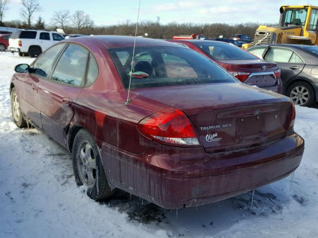 1FAFP55254G162030 - 2004 FORD TAURUS SES RED photo 3