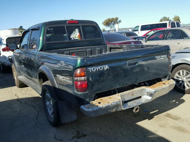 5TEGN92N71Z748050 - 2001 TOYOTA TACOMA DOU GREEN photo 3