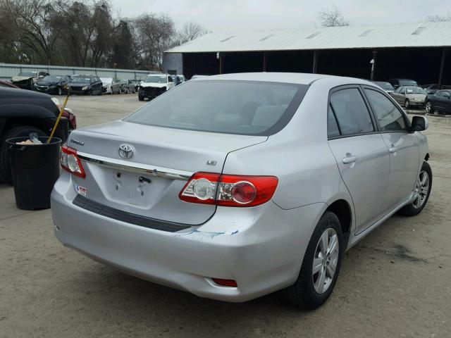 2T1BU4EE9BC538410 - 2011 TOYOTA COROLLA BA SILVER photo 4