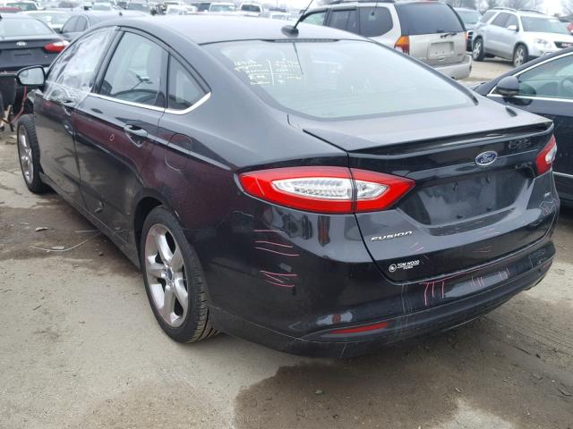 1FA6P0H70E5402205 - 2014 FORD FUSION SE BLACK photo 3