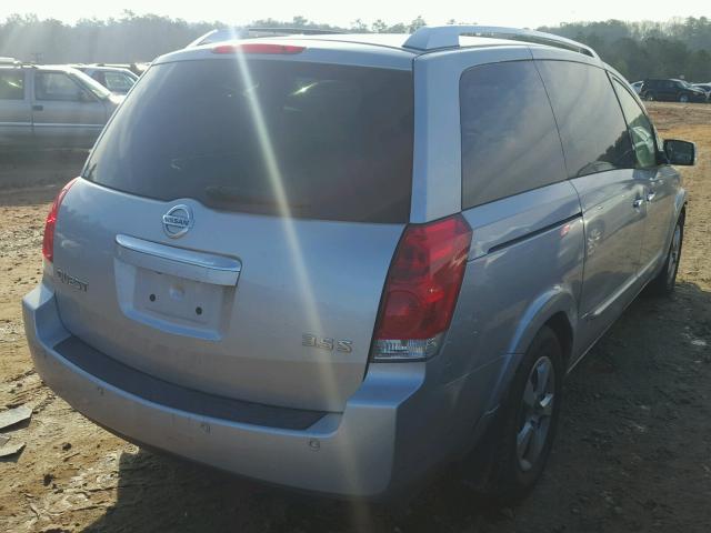 5N1BV28U47N115139 - 2007 NISSAN QUEST S SILVER photo 4