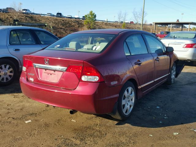 2HGFA1F59BH548322 - 2011 HONDA CIVIC LX BURGUNDY photo 4