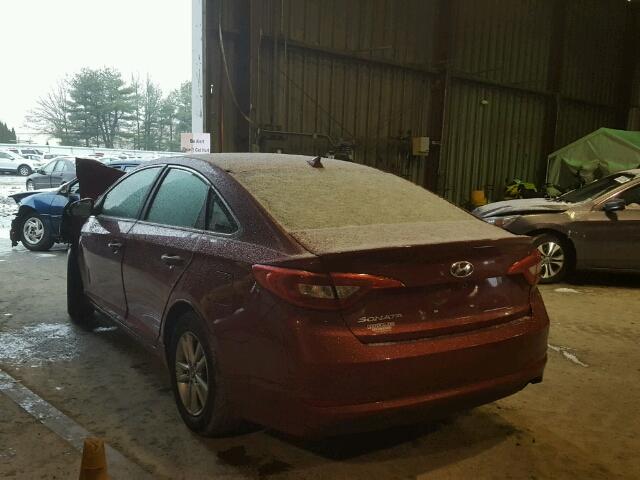 5NPE24AF3GH311140 - 2016 HYUNDAI SONATA SE BURGUNDY photo 3