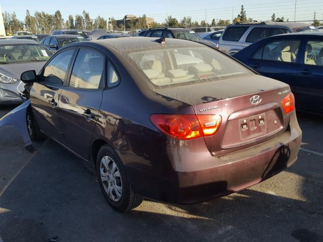 KMHDU46D09U803593 - 2009 HYUNDAI ELANTRA GL PURPLE photo 3