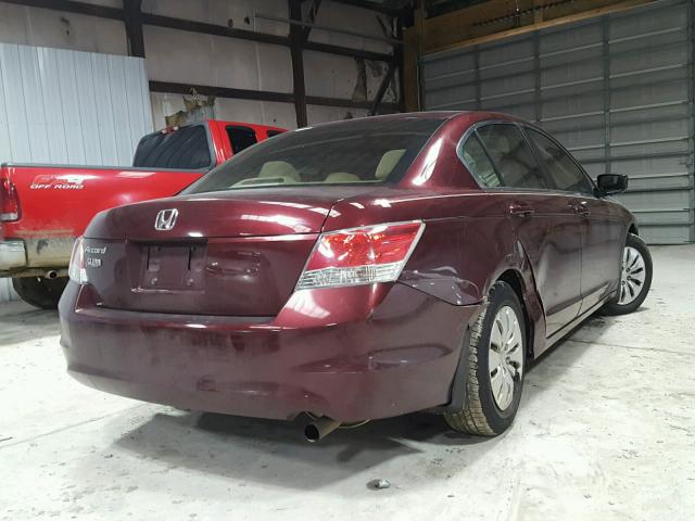 1HGCP26369A161807 - 2009 HONDA ACCORD LX MAROON photo 4