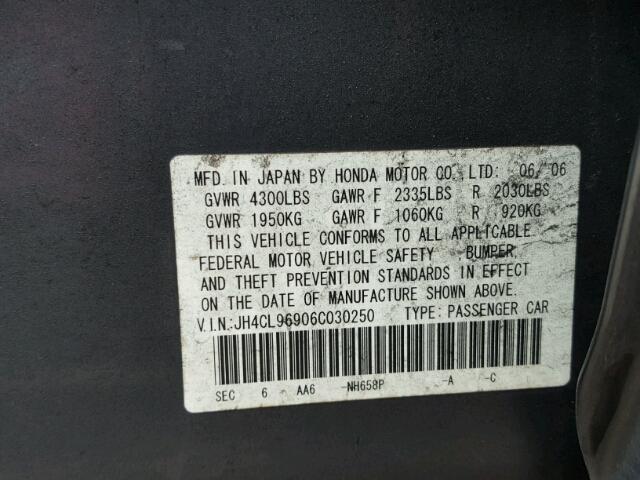 JH4CL96906C030250 - 2006 ACURA TSX GRAY photo 10