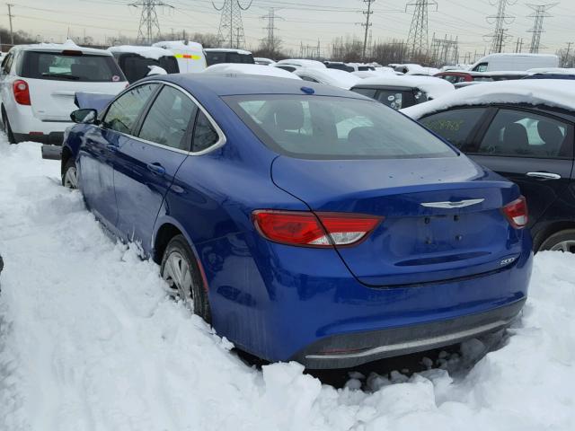 1C3CCCAB2FN546661 - 2015 CHRYSLER 200 LIMITE BLUE photo 3