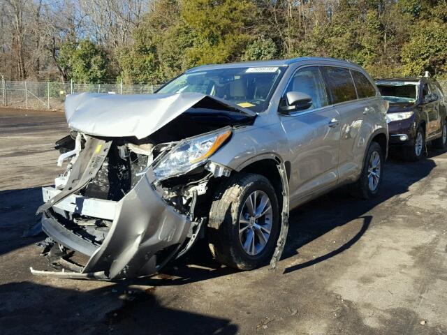 5TDKKRFH8ES035216 - 2014 TOYOTA HIGHLANDER TAN photo 2