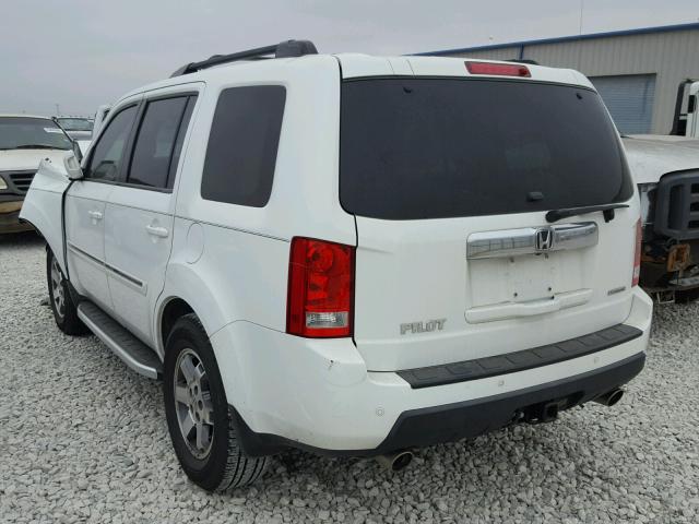 5FNYF3H96AB002327 - 2010 HONDA PILOT TOUR WHITE photo 3