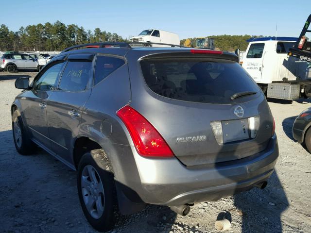 JN8AZ08T85W322399 - 2005 NISSAN MURANO SL GRAY photo 3