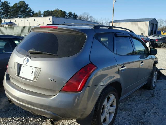 JN8AZ08T85W322399 - 2005 NISSAN MURANO SL GRAY photo 4