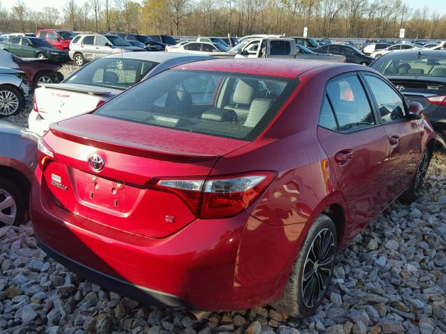 2T1BURHE2EC032608 - 2014 TOYOTA COROLLA L RED photo 4