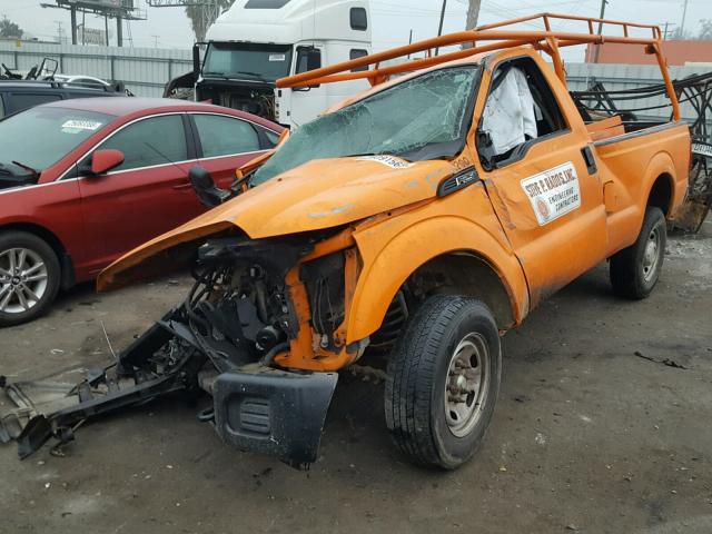 1FTBF2A62EEA00176 - 2014 FORD F250 SUPER ORANGE photo 2