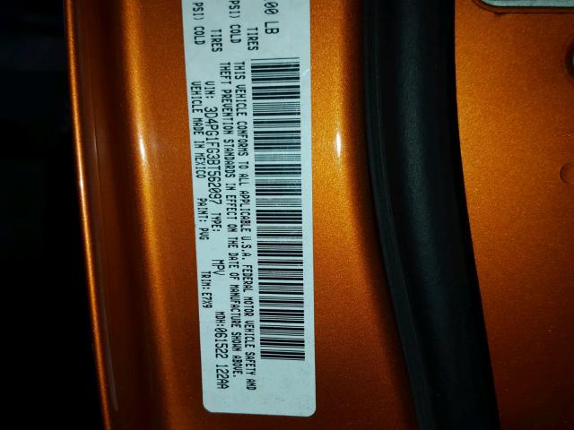 3D4PG1FG3BT562097 - 2011 DODGE JOURNEY MA ORANGE photo 10