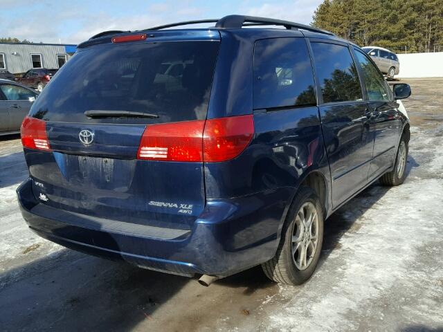 5TDBA22C74S023979 - 2004 TOYOTA SIENNA XLE BLUE photo 4