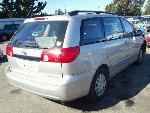 5TDZK23C88S218974 - 2008 TOYOTA SIENNA CE SILVER photo 4