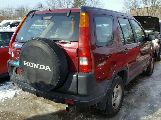 SHSRD68493U104829 - 2003 HONDA CR-V LX MAROON photo 4