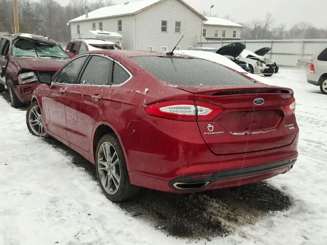 3FA6P0K91GR273367 - 2016 FORD FUSION TIT RED photo 3