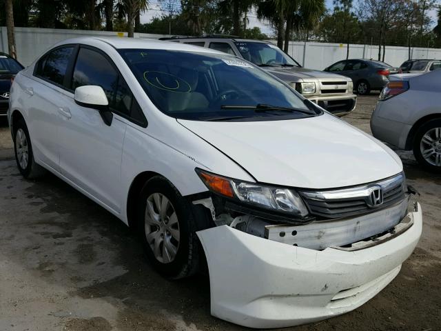 19XFB2F54CE061057 - 2012 HONDA CIVIC LX WHITE photo 1