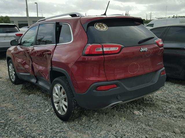 1C4PJLDB8FW765889 - 2015 JEEP CHEROKEE L MAROON photo 3