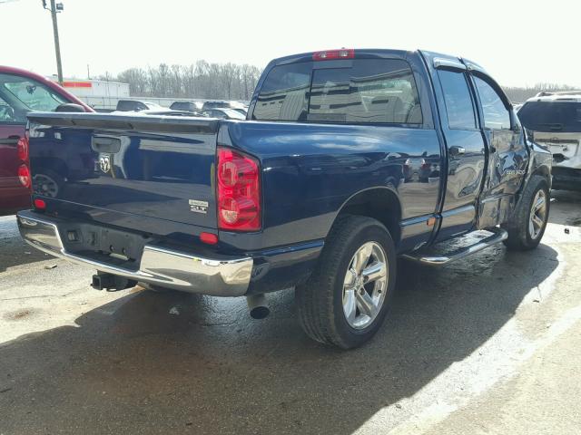 1D7HA18N57J500123 - 2007 DODGE RAM 1500 S BLUE photo 4