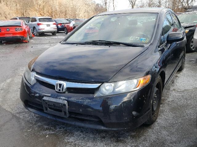 2HGFA16518H355493 - 2008 HONDA CIVIC LX BLACK photo 2