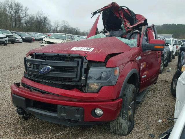 1FTFW1ETXDFD89542 - 2013 FORD F150 SUPER RED photo 2