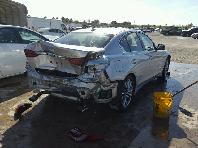 JN1EV7AP9JM353345 - 2018 INFINITI Q50 LUXE SILVER photo 4