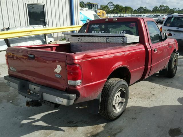 1FTYR10C5YPB29783 - 2000 FORD RANGER BURGUNDY photo 4